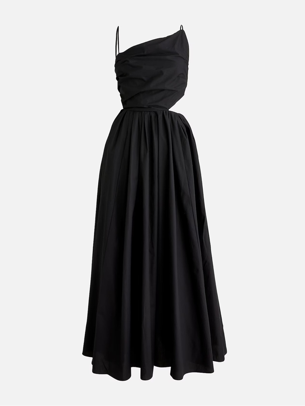 NWT J.Crew Collection Side-Cutout Cotton PoplinMidi Dress in Black - Size 14